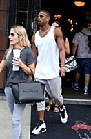 Michael B. Jordan leaves a downtown hotel in New Y