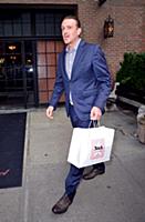 Jason Segel leaves a downtown hotel in New York Ci