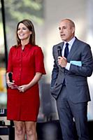 Savannah Guthrie and Matt Lauer performs on NBC's 