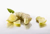 Ginger, Zingiber officinale root with Lemon, Citru