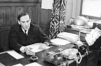Jeremy Thorpe in his office at Westminster, Houses