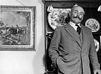 Jimmy Edwards, actor and comedian, at home.