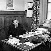 Jeremy Thorpe in his office at Westminster, Houses