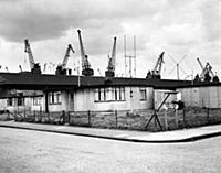 Post war prefabs and cranes
1955