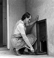 Prefabricated houses - interiors .
Concealed coal