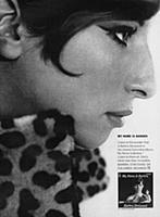 Barbra Streisand, American singer, 1965. Advert fo