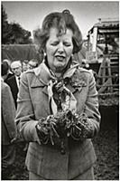 Mrs Thatcher getting her hands dirty. She was in C