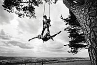 Circus trapeze artists Andrew Watson and Jacquelin