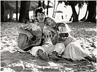 Mick Jagger and Jerry Hall on the beach at St Pete