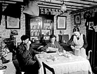 A farmhouse tea in Wales 1950. The house was lit w