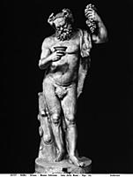 <caption>Roman statue of Silenus, in the Vatican M