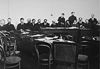 Lenin at a Smolnyi session of the Council of Peopl