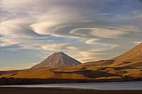 Sunset over the high altitude, Miniques Lake, Chil