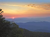 Sunset over the Pisgah National Forest from the Bl