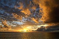 Clouds above sea at sunset, Aldabra, Seychelles