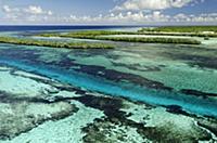 Tidal channel and islands Aldabra, Seychelles