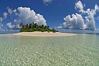 Clouds above sea and island, Bijoutier Island, Sey