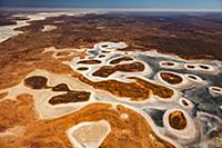 Salt lake with islands, Northern Territory, Austra