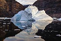 Iceberg along coast, Scoresby Sound, Greenland