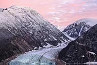 Glacier and coastal mountains, Scoresby Sound, Gre