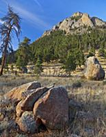 Boulders and mountain, Rocky Mountain National Par