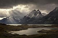 Mountains and lake, Nordenskjold Lake, Paine Massi