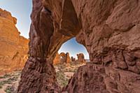 Double Arch seen through Cove Arch, Arches Nationa