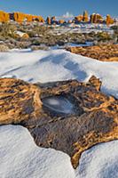 North Window and Turret Arch in winter, Arches Nat