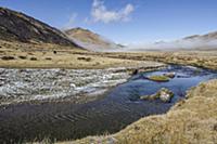 China, Tibet, Beautiful view of a Tibetan river fl