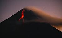 Indonesia, Java, Mount Merapi, Volcano erupting at