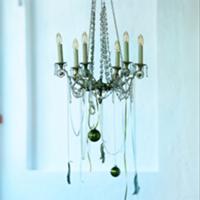 Chandelier with Christmas baubles