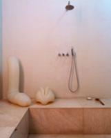 Designer bathroom with erotic sculptures