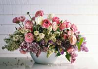 Bouquet of ranunculus, lilac & violas