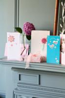 Various cards & a present on mantelpiece