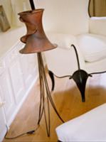 Handcrafted standard lamp made from metal wire wit