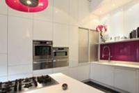 Designer kitchen with gas hob built into kitchen i