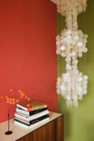 Pendant lamp with mother-of-pearl discs in corner 