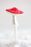 Glass fly agaric in snow