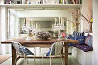 Second-hand chic - old dining table with crystal c