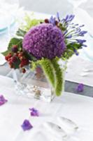 Summer bouquet with allium and blackberries