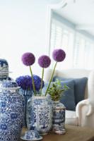 Summer floral decoration on a living room table