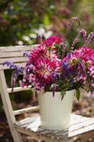 Summer bouquet on a garden chair