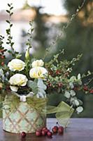 Autumn arrangement of creeping cotoneaster, white 