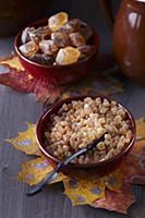 Sugar bowls with coasters made from painted autumn