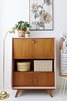 Retro bureau restored and given pink sides and top