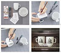 Instructions for making mugs painted with fir tree