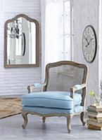 Baroque armchair with Viennese cane back and pale 