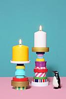 Candlesticks made from recycled materials