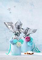 Handmade, festive gift containers made from tin ca