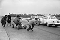 Съемки фильма «Берегись автомобиля», 1966.